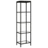 70" Black Metal and Glass Four Tier Bookcase