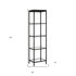 70" Black Metal and Glass Four Tier Bookcase