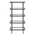 68" Black Metal And Glass Five Tier Standard Bookcase