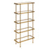 68" Gold Metal And Glass Five Tier Standard Bookcase