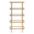 68" Gold Metal And Glass Five Tier Standard Bookcase