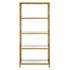 66" Gold Metal and Glass Five Tier Etagere Bookcase