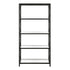 66" Black Metal and Glass Five Tier Etagere Bookcase