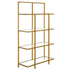 62" Gold Metal And Glass Four Tier Etagere Bookcase