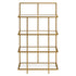 62" Gold Metal And Glass Four Tier Etagere Bookcase