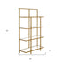 62" Gold Metal And Glass Four Tier Etagere Bookcase