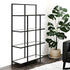 62" Black Metal And Glass Four Tier Etagere Bookcase