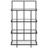 62" Black Metal And Glass Four Tier Etagere Bookcase