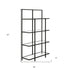 62" Black Metal And Glass Four Tier Etagere Bookcase