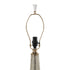 32" Silver Metallic Glass LED Table Lamp With Beige Drum Shade