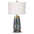 28" Blue Gray Ceramic LED Table Lamp With White Drum Shade