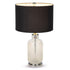 27" Clear Glass LED Table Lamp With Gray Drum Shade