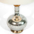 27" Silver Metallic Glass LED Table Lamp With Ivory Drum Shade