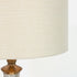 27" Silver Metallic Glass LED Table Lamp With Ivory Drum Shade