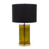 22" Green Glass LED Table Lamp With Black Drum Shade