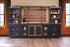 68" Black Solid Wood Cabinet Enclosed Storage Distressed TV Stand