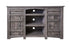 60" Gray Solid Wood Cabinet Enclosed Storage Distressed TV Stand