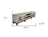 93" White Solid Wood Cabinet Enclosed Storage Distressed TV Stand