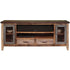 76" Brown Solid Wood Cabinet Enclosed Storage Distressed TV Stand