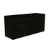 31" Black Six Drawer Standard Dresser