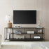 70" Black Metal Open shelving TV Stand