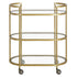 Brass Steel And Glass Oval Rolling Bar Cart