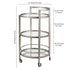 Nickel Steel And Glass Round Rolling Bar Cart