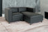 84" Black Faux Leather Sofa Chaise