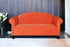 92" Orange Velvet Sofa With Black Legs