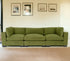 126" Moss Green Polyester Sofa With Black Legs