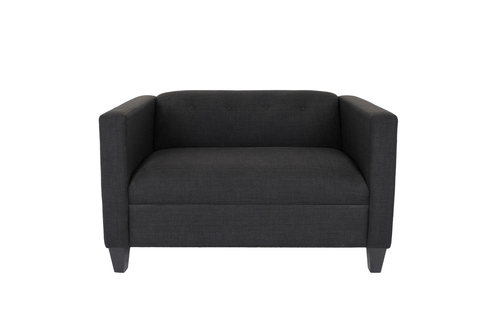 50" Charcoal And Dark Brown Polyester Blend Loveseat