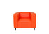 36" Orange And Black Faux Leather Arm Chair