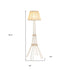 56" Brass LED Light Changing Eiffel Tower Floor Lamp With Ivory Shade