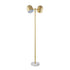 58" Black and Gold Two Light Floor Lamp With Black Bell Shade