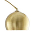 76" Brass Arched Floor Lamp With Black Dome Shade