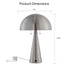 24" Gray Iron Usb Table Lamp With Gray Dome Shade