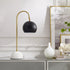 24" Black Iron Desk Table Lamp With Black Dome Shade