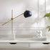 23" Black Iron Desk Table Lamp With Black Dome Shade