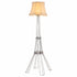 56" Brass LED Light Changing Floor Lamp With Beige Bell Shade