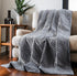 Gray Quilted PolYester Solid Color Weighted Twin Blanket