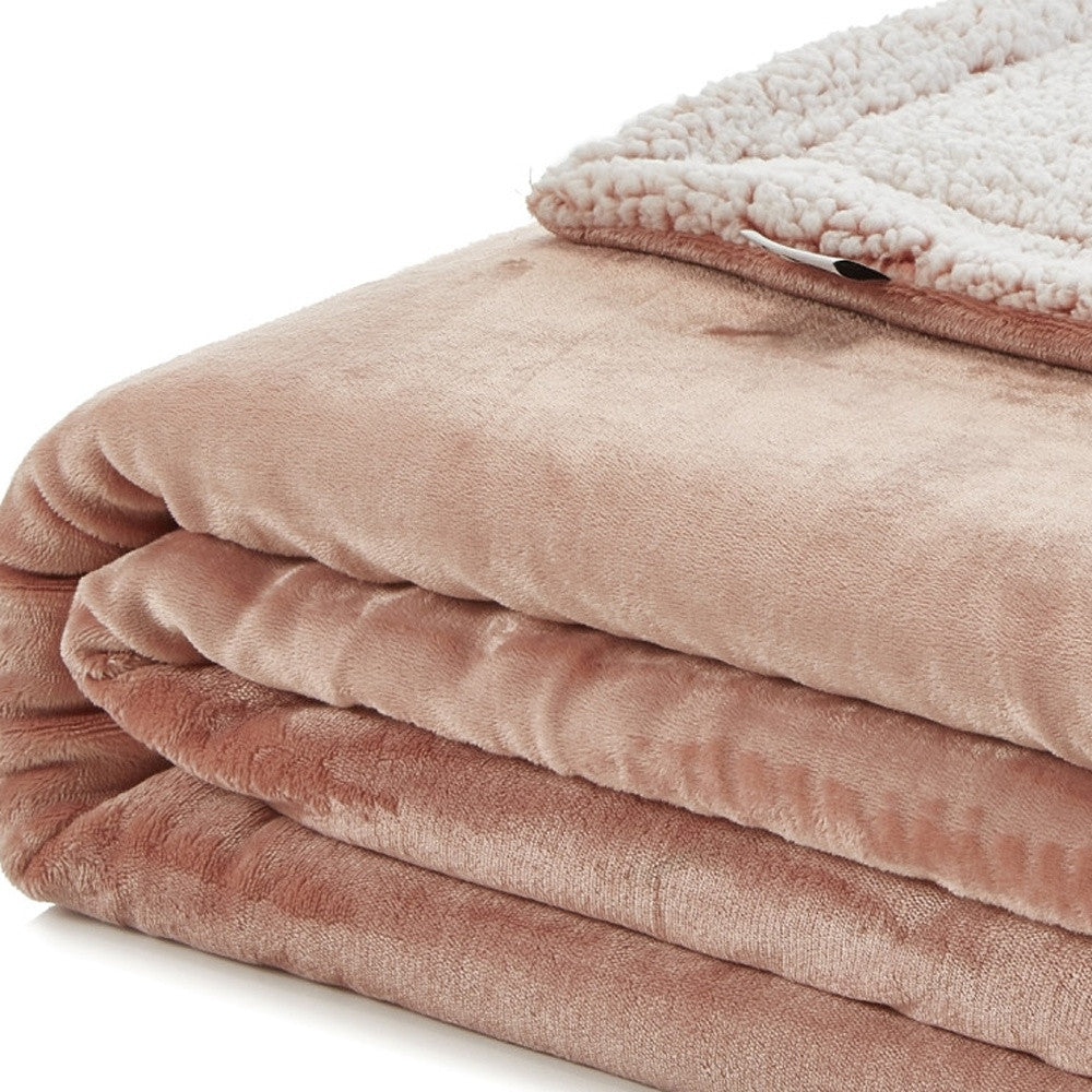 Brown Knitted PolYester Solid Color Plush Queen Blanket