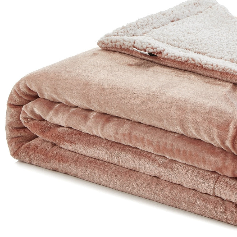 Brown Knitted PolYester Solid Color Plush Queen Blanket