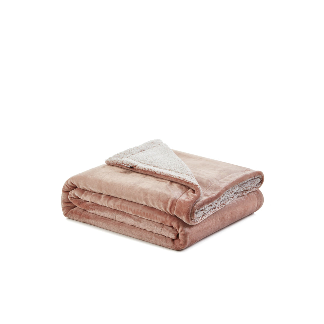 Brown Knitted PolYester Solid Color Plush Queen Blanket