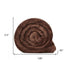 Brown Knitted PolYester Solid Color Plush Queen Blanket