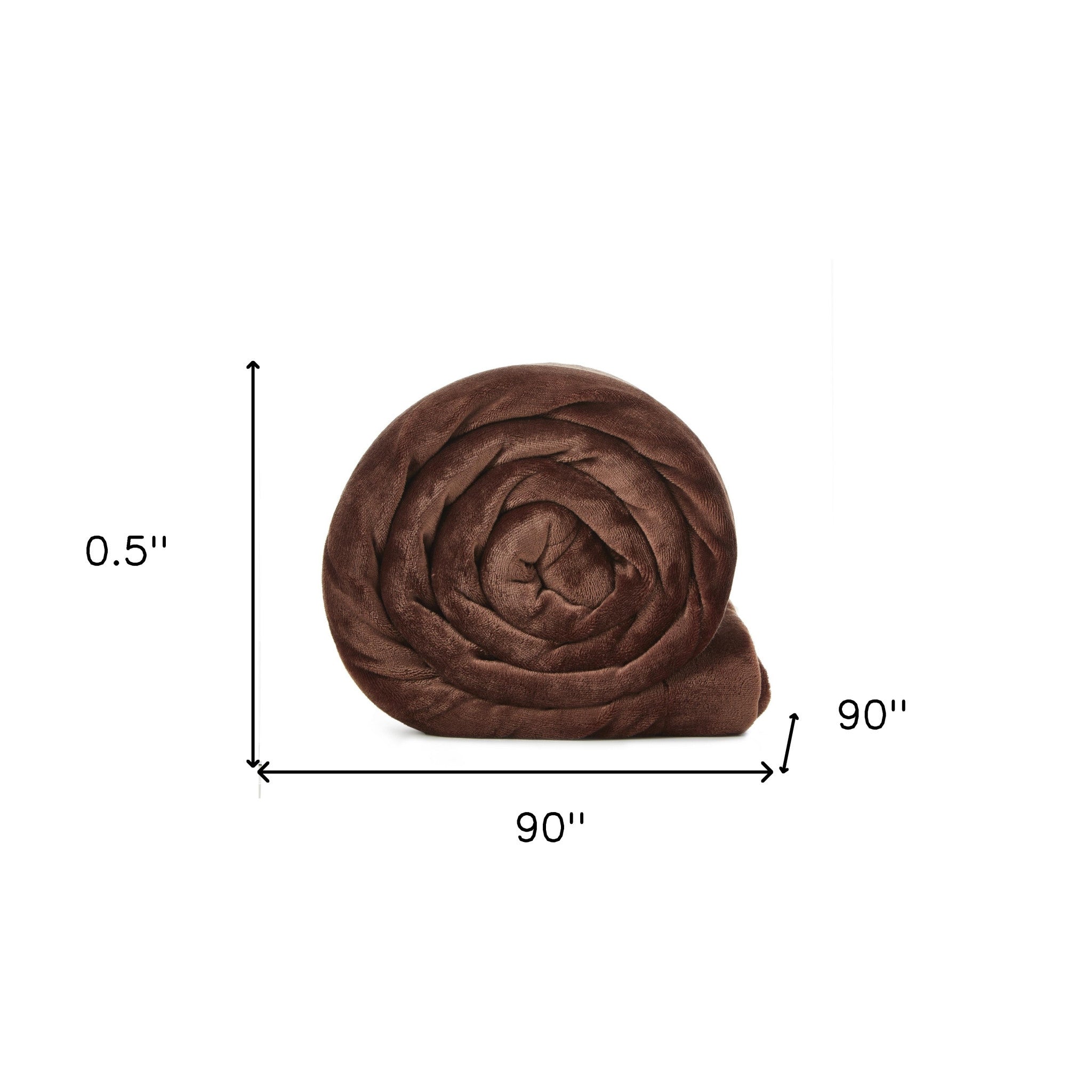 Brown Knitted PolYester Solid Color Plush Queen Blanket