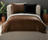 Brown Knitted PolYester Solid Color Plush Queen Blanket