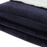 Navy Blue Knitted PolYester Solid Color Plush King Blanket