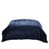 Navy Blue Knitted PolYester Solid Color Plush King Blanket