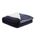 Navy Blue Knitted PolYester Solid Color Plush King Blanket