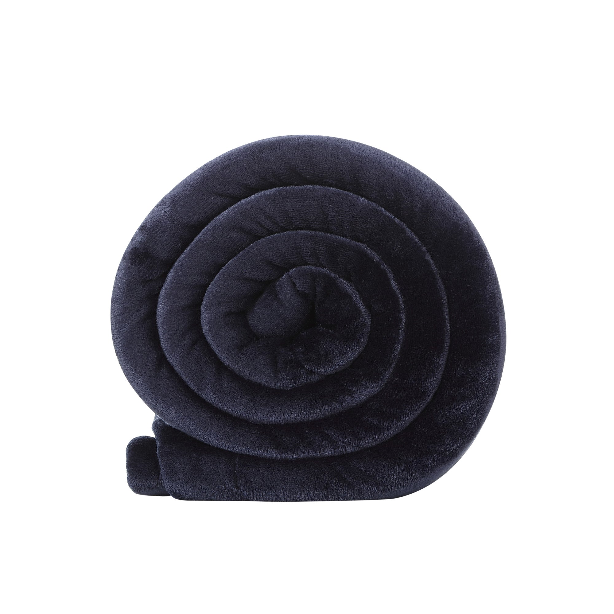 Navy Blue Knitted PolYester Solid Color Plush King Blanket